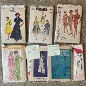 Vintage sewing pattern lot 50s-70s approx 32 bust